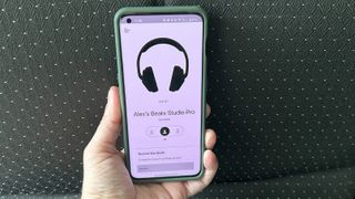 Showing the Beats Studio Pro connected to the Android Beats app