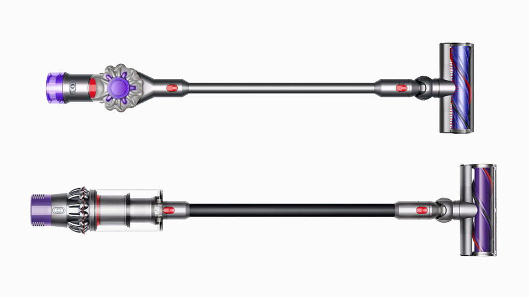 Dyson V8 vs V10 product renders