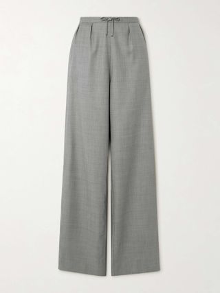 Wool-Twill Straight-Leg Pants