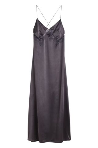 H&M Lace-detail Satin Slip Dress