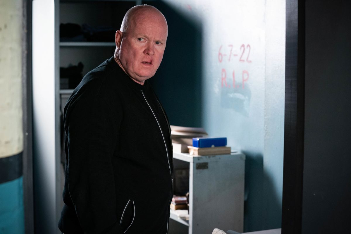 Phil Mitchell with a cut lip in EastEnders