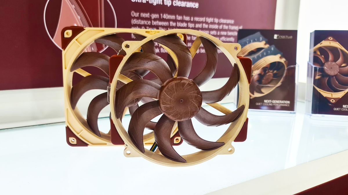 Noctua&#039;s next-gen 140mm fan on display at Computex.