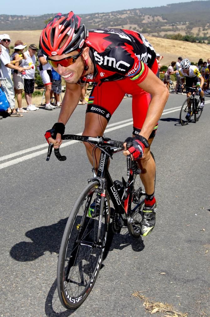 Alessandro Ballan digs deep up the climb