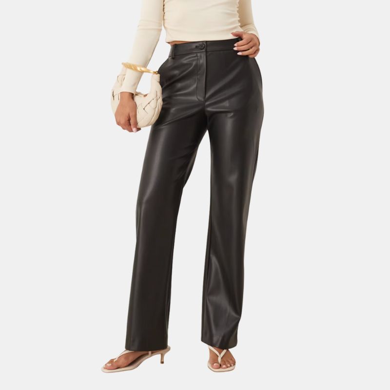 Image of black leather trousers