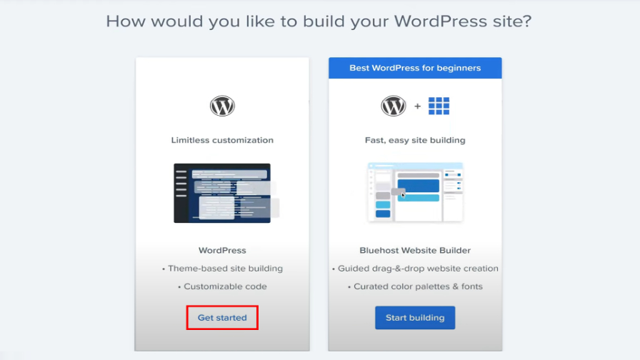 Screenshot of installing WordPress.org
