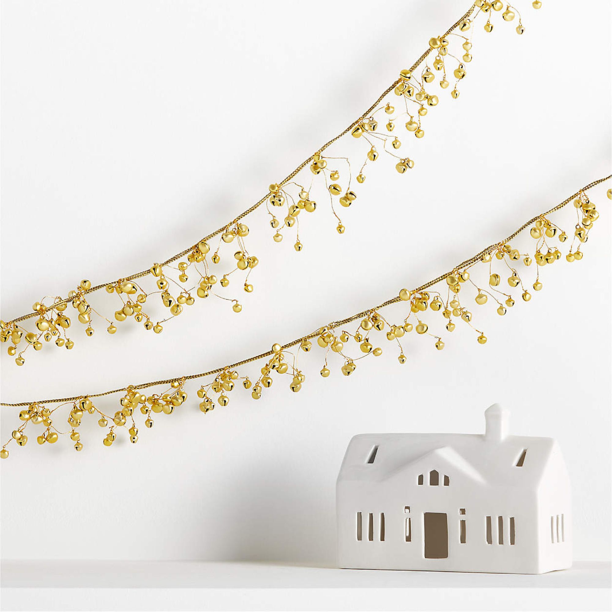 Jingle Bell Christmas Garland Gold 6&#039;