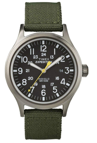 Timex Mens Analogue Classic Quartz Watch with Green Textile Strap | was