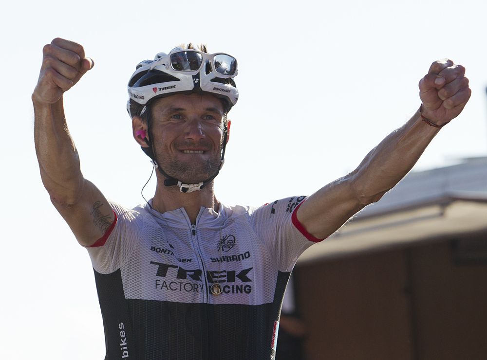 Frank Schleck (Trek) won stage 16 of the 2015 Vuelta a Espana