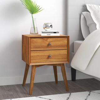 Rowlands Nightstand with Solid Wood Base