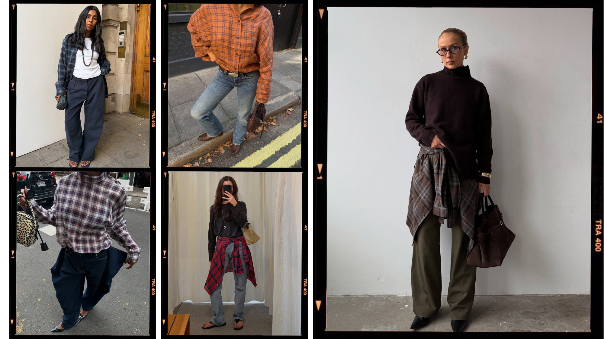 Image shoes how five fashion people including Amy shaw who gave quotes for this piece are styling a plaid shirt in 2026. These images were taken from Instagram recently.