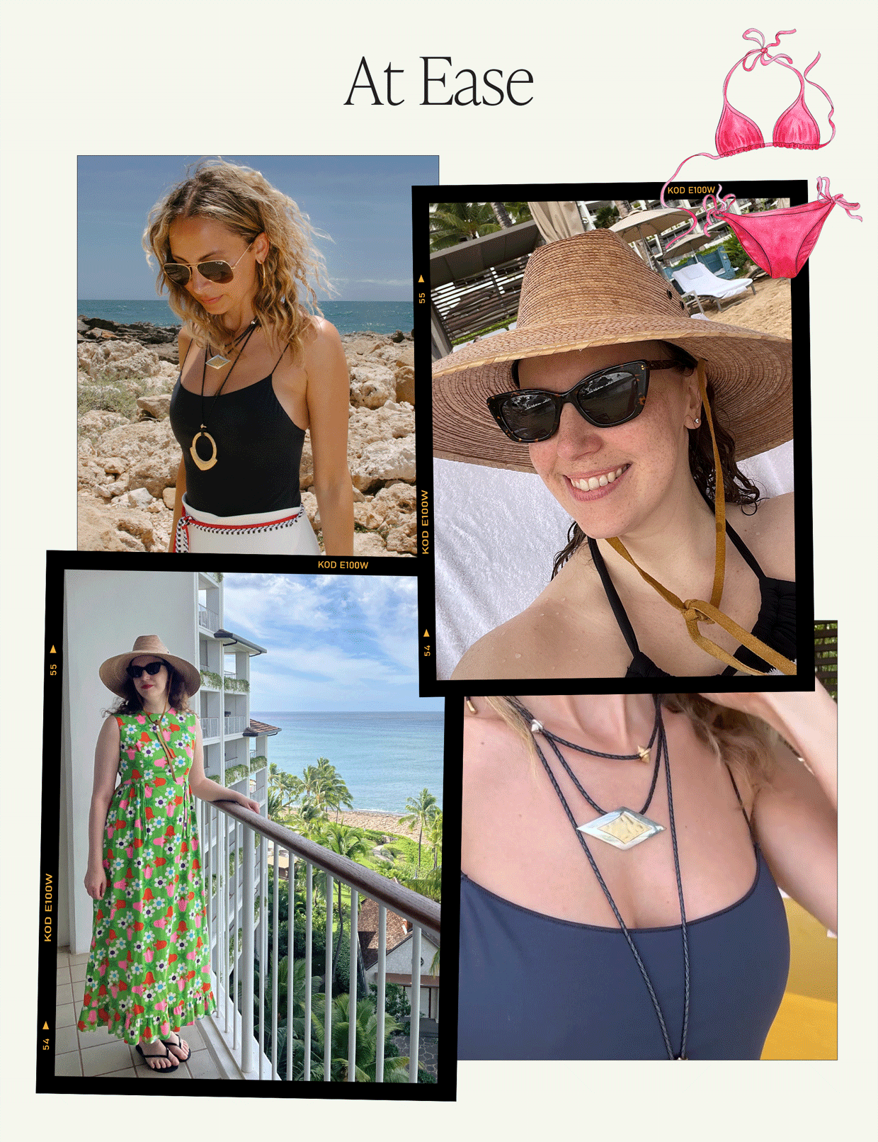 a collage of vacation outfit ideas