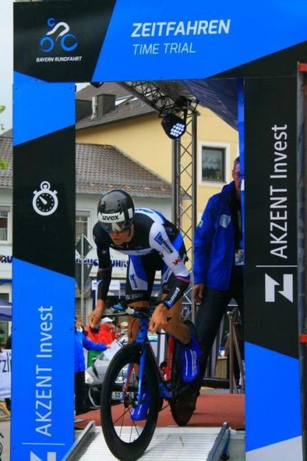 A Team St&ouml;lting begins his time trial in Schierling