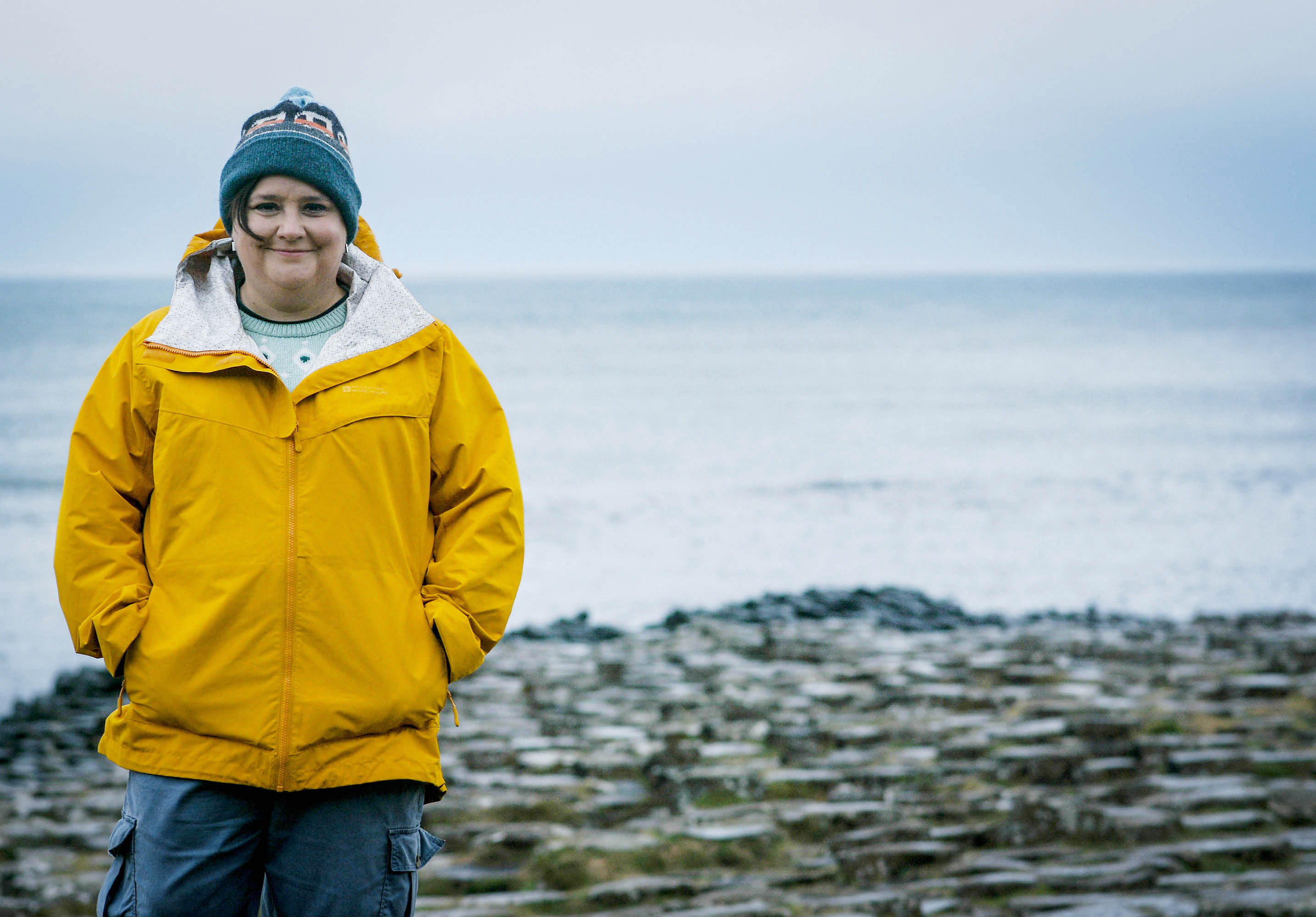 TV tonight Susan Calman at the Giant's Causeway in Northern Ireland.