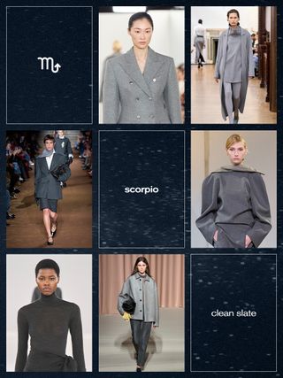 The gray clothing trend shown in the runway shows of Michael Kors, Bevza, Carven, Philosophy di Lorenzo Serafini, Max Mara, and Miu Miu.