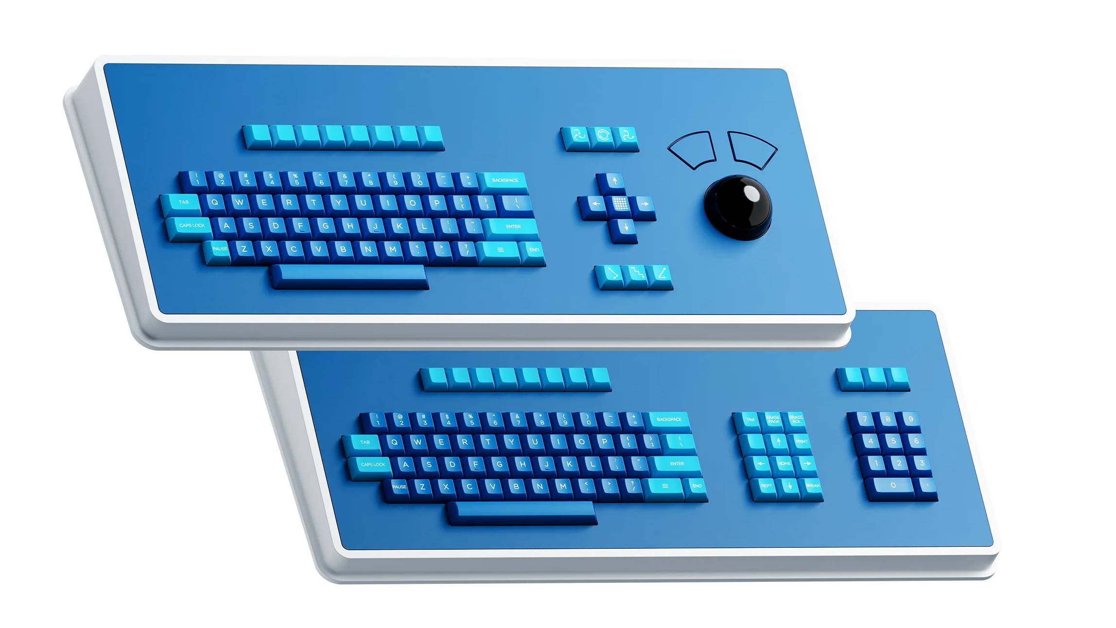 MDR Dasher Keyboards with different layouts on white background