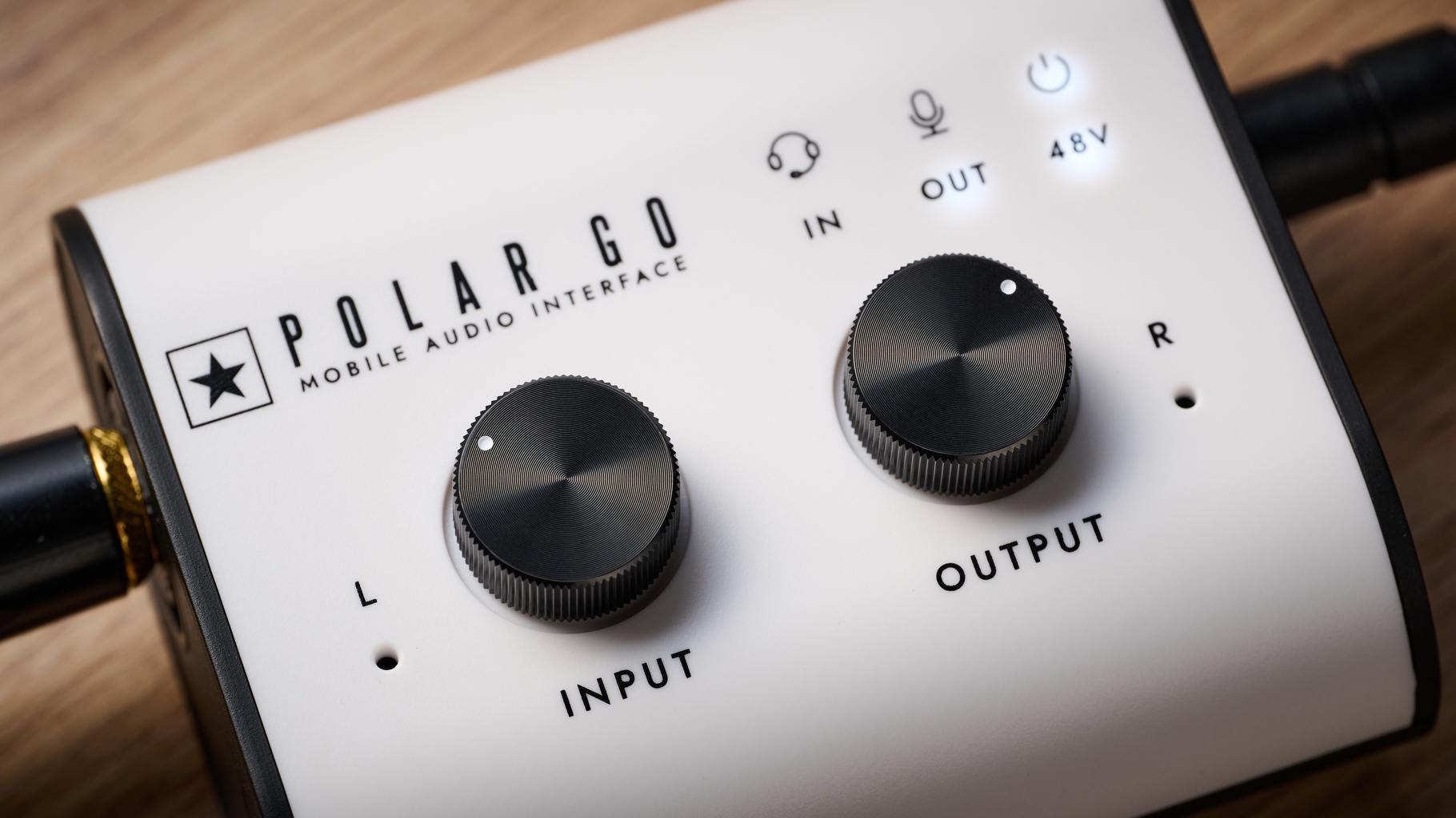 Close up of the knobs on the Blackstar Polar Go audio interface