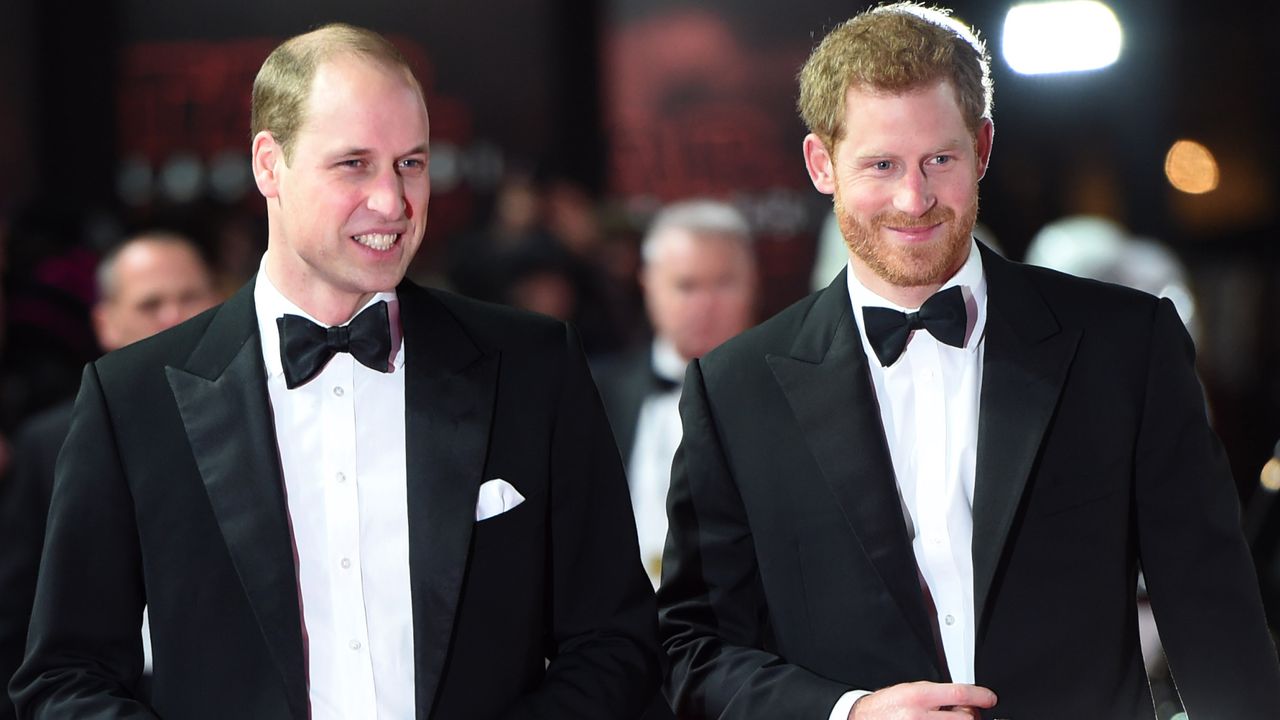 Prince William and Prince Harry wear tuxedos