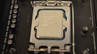 An Intel Core i5-13600K in its socket