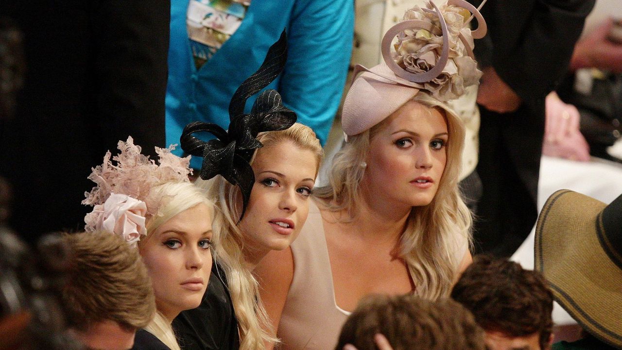 london, england april 29 earl spencers daughters l r lady amelia, lady eliza and lady kitty sit together inside westminster abbey ahead of the royal wedding of prince william to catherine middleton at westminster abbey on april 29, 2011 in london, england the marriage of the second in line to the british throne is to be led by the archbishop of canterbury and will be attended by 1900 guests, including foreign royal family members and heads of state thousands of well wishers from around the world have also flocked to london to witness the spectacle and pageantry of the royal wedding photo by dave thompson wpa poolgetty images