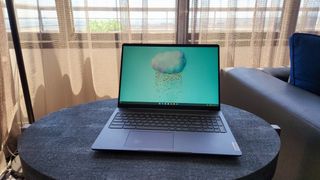 Lenovo IdeaPad 5i Chromebook on table looking straight on