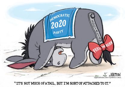 Political Cartoon U.S. Eeyore feels the bern Sanders 2020 democratic nominee