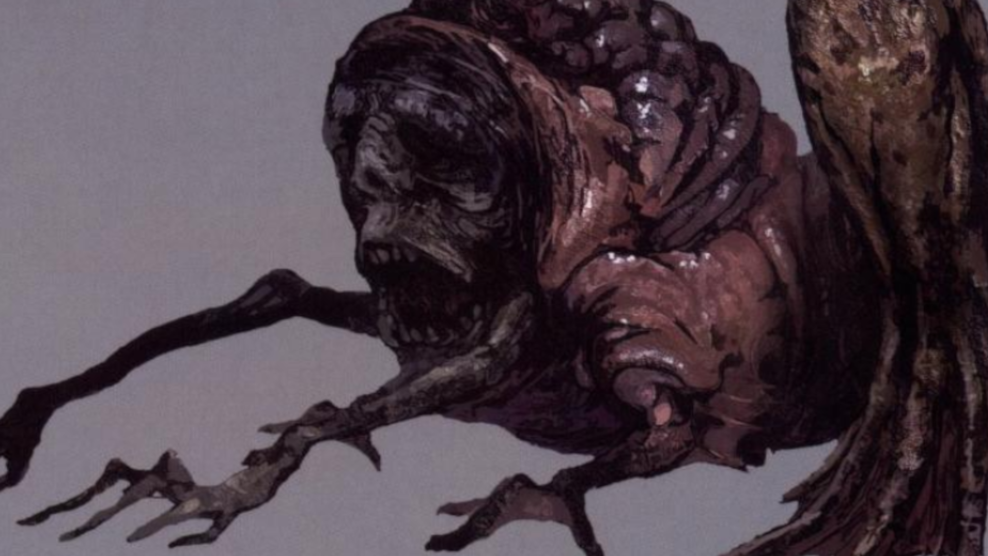 An image of the Demon of Song from Dark Souls 2, as featured in the Dark Souls 2 Design Works art book.