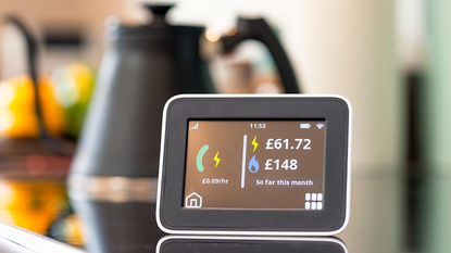 Energy prices displayed on a smart meter