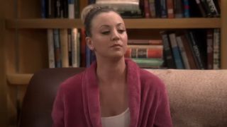 Penny (Kaley Cuoco) talks to Sheldon on The Big Bang Theory