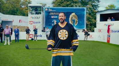 Adam Sandler on a golf course in Netflix's Happy Gilmore 2 