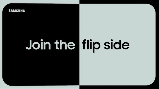 Samsung ad with "Join the Flip Side" slogan