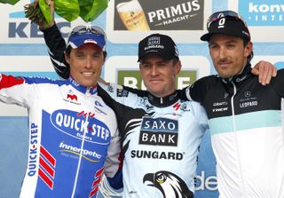 Nuyens, Chavanel and Cancellara on podium, Tour of Flanders 2011