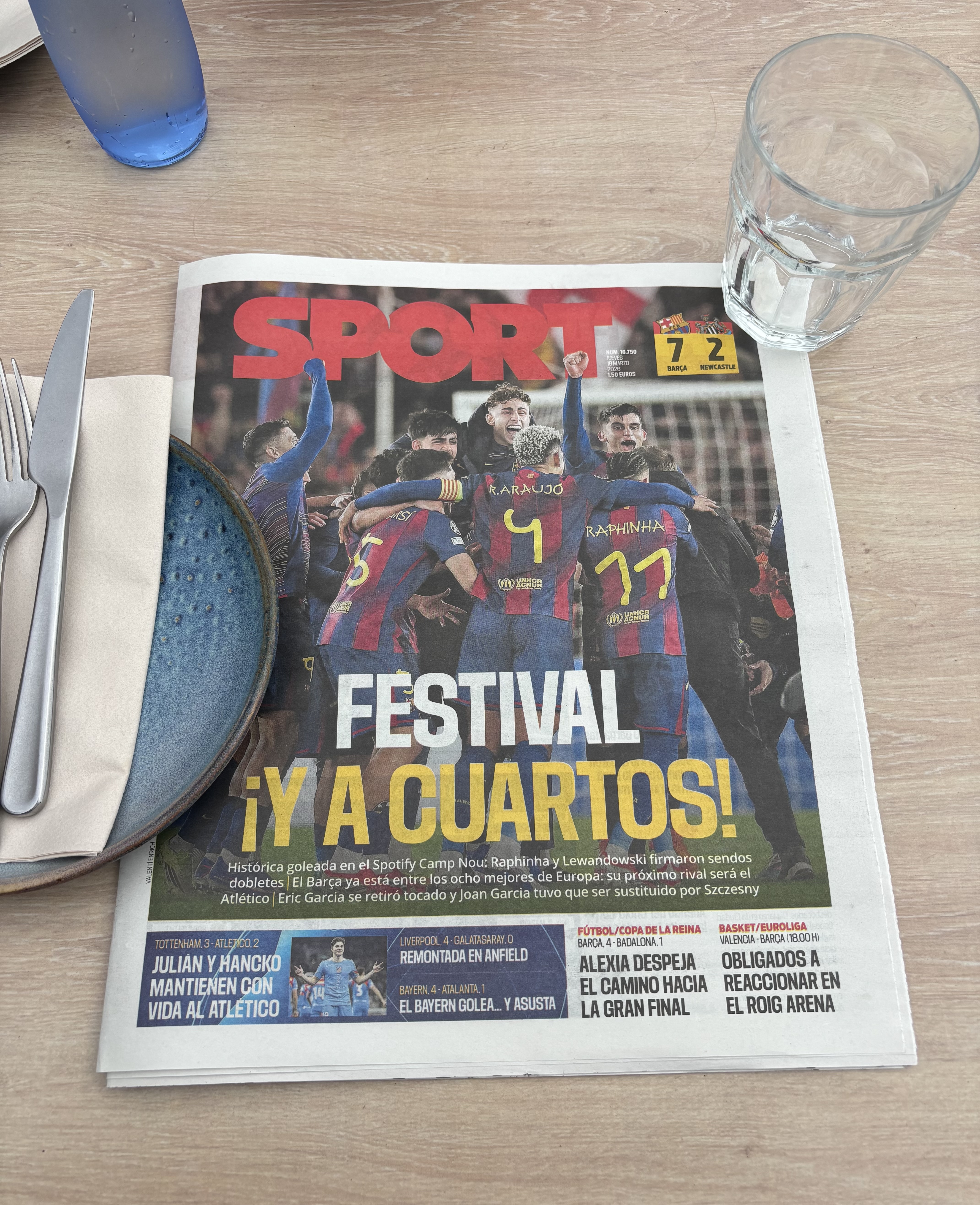 Barcelona vs Newcastle United, 18 March 2026