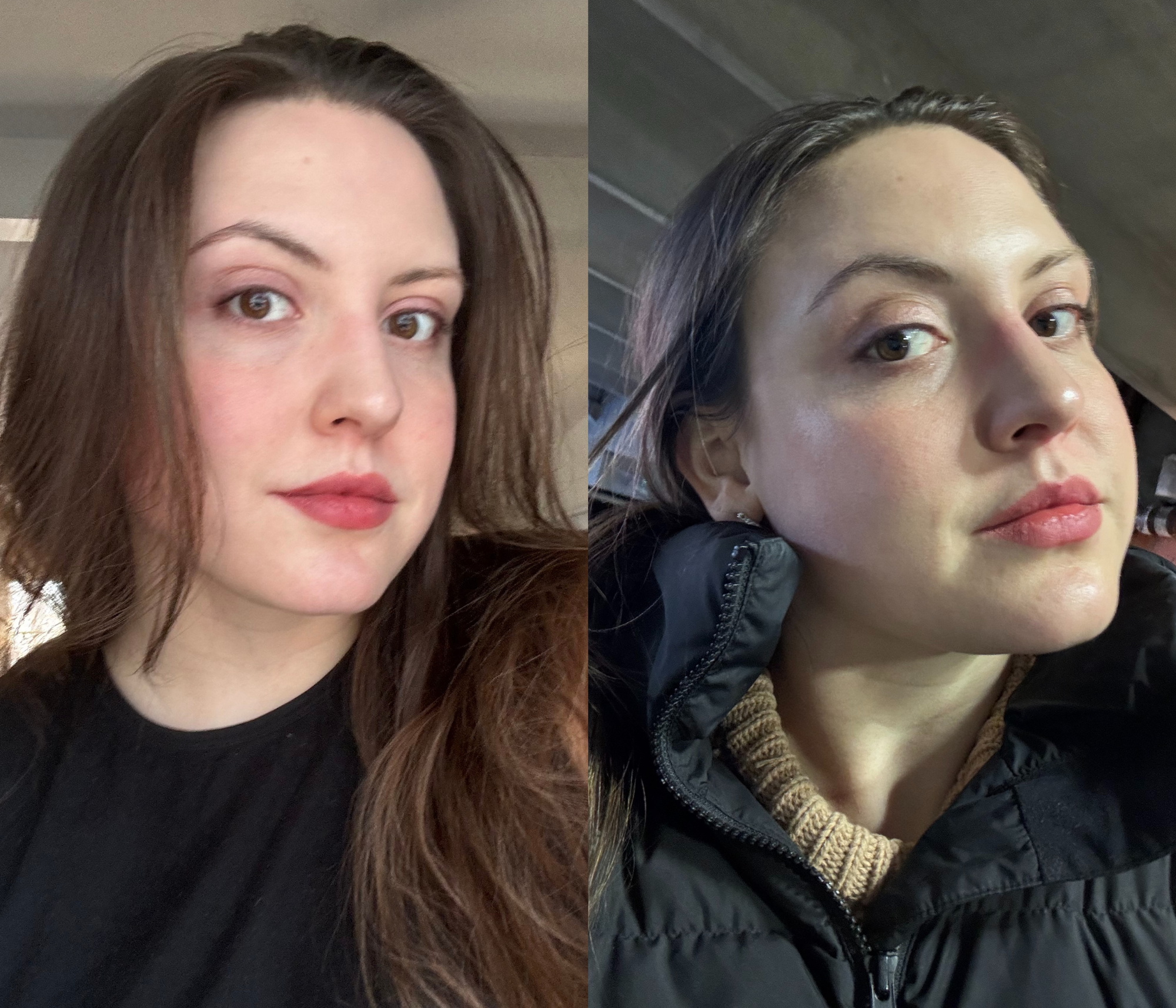 Sophia Vilensky and her makeup before and after tears. This time, they were because of the cold.