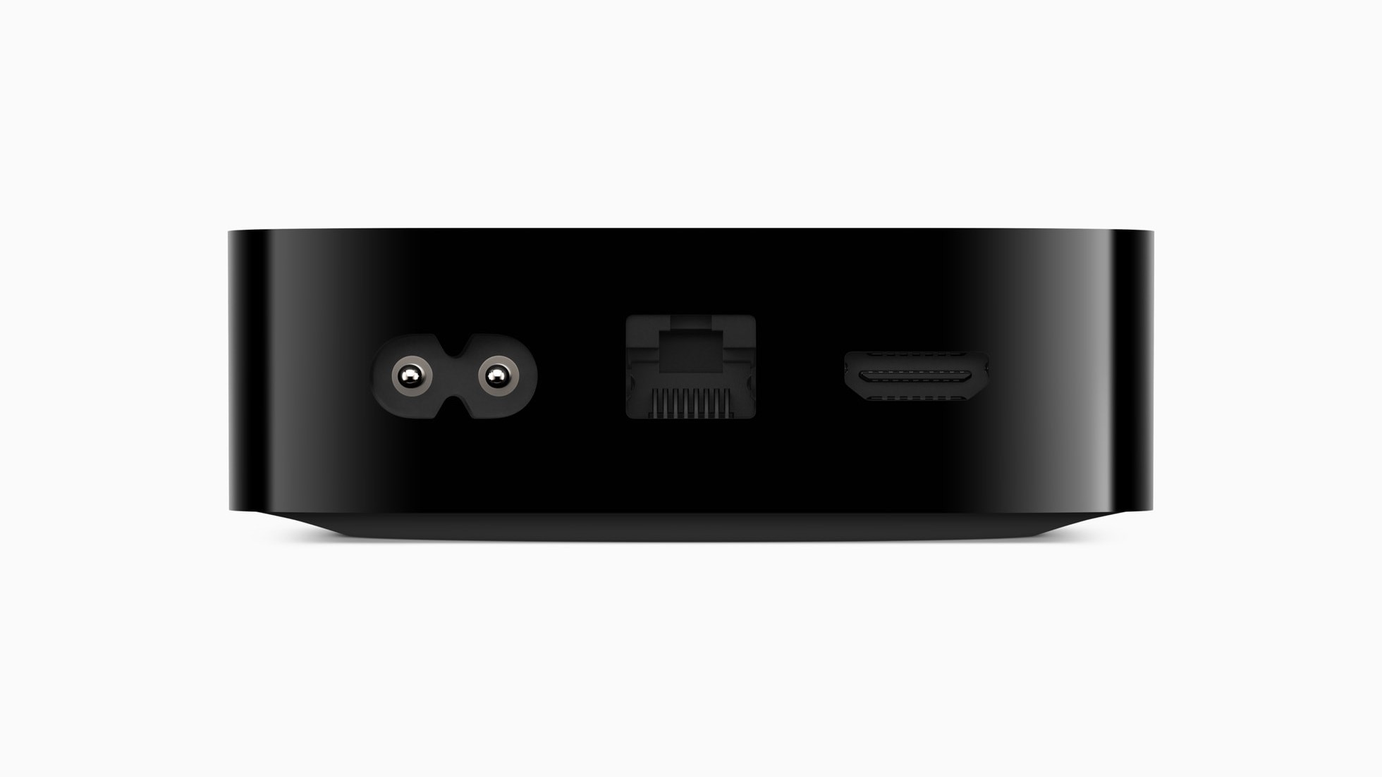 Rückseite des Apple TV 4K 2022 mit HDMI- und Ethernet-Anschlüssen