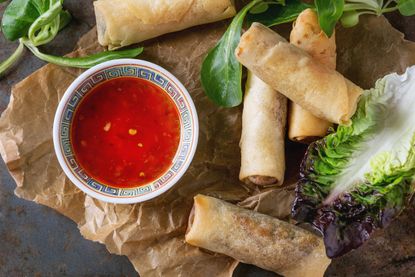 Chinese new year menu: Lime, ginger and crab spring rolls