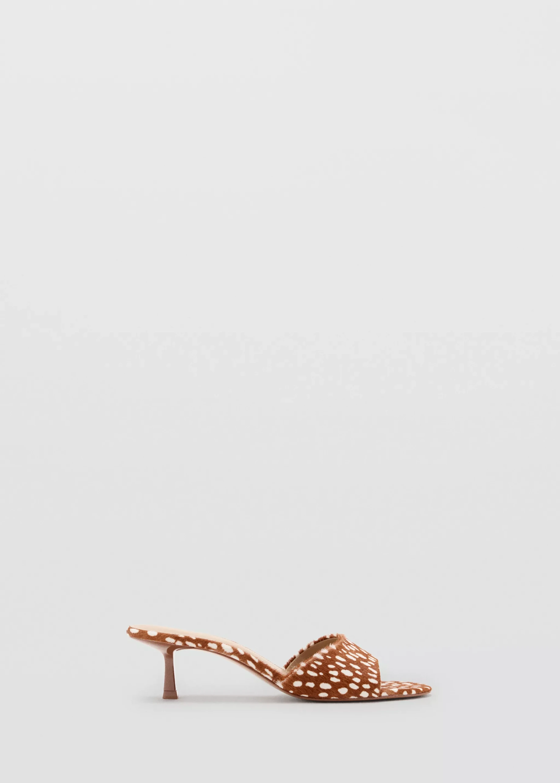 Bambi-Fur Leather Heeled Sandal - Women | Mango United Kingdom