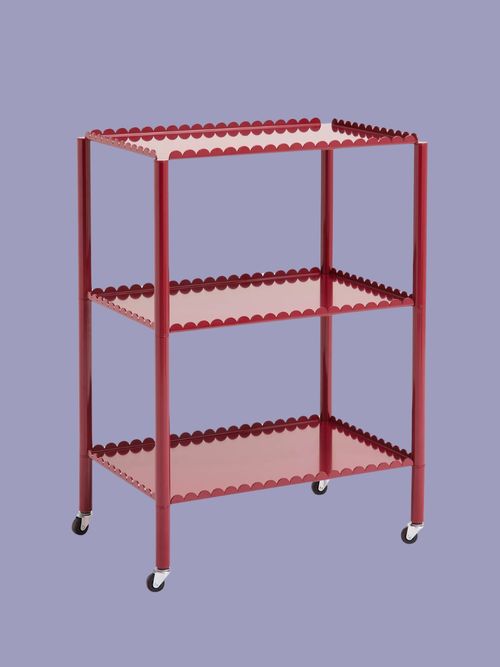 Three-Tier Coated-Steel Trolley - Eggshell