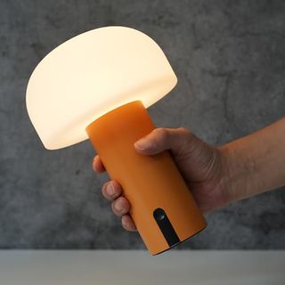 Ilovinit Outdoor Mushroom Table Lamp Rechargeable, Cordless Lamps for Patio Waterproof, Portable Battery Operated Lamp With Usb Charging, Touch Dimming Night Light for Home/porch/restaurant (orange)