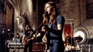 David Gilmour during a concert given by Pink Floyd on June 16th, 1971 to the abbey of Royaumont.