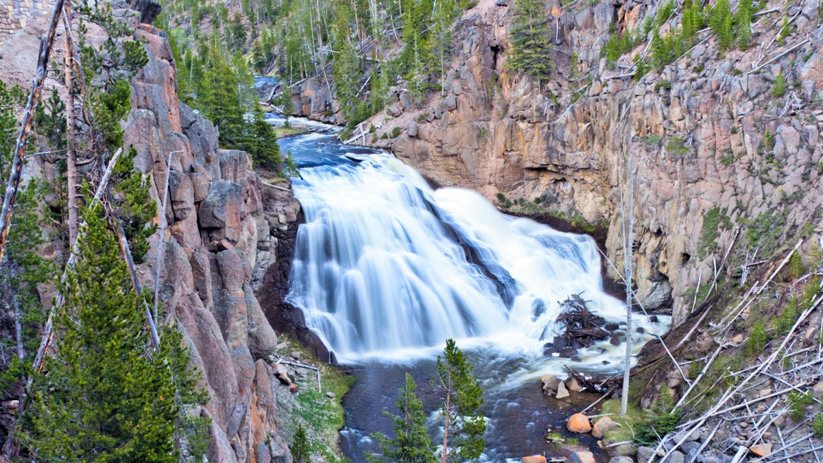 Gibbon Falls. Yellowstone National Park. USA