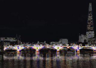 Day-Glow Bridge on Southwark Bridge, by Jeremy Deller, for Adjaye Associates