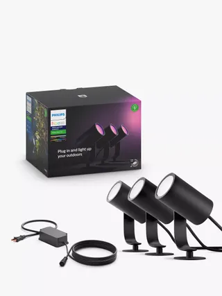 Philips Hue White and Colour Ambiance Lily Led Smart Outdoor Stake Lights, Set of 3