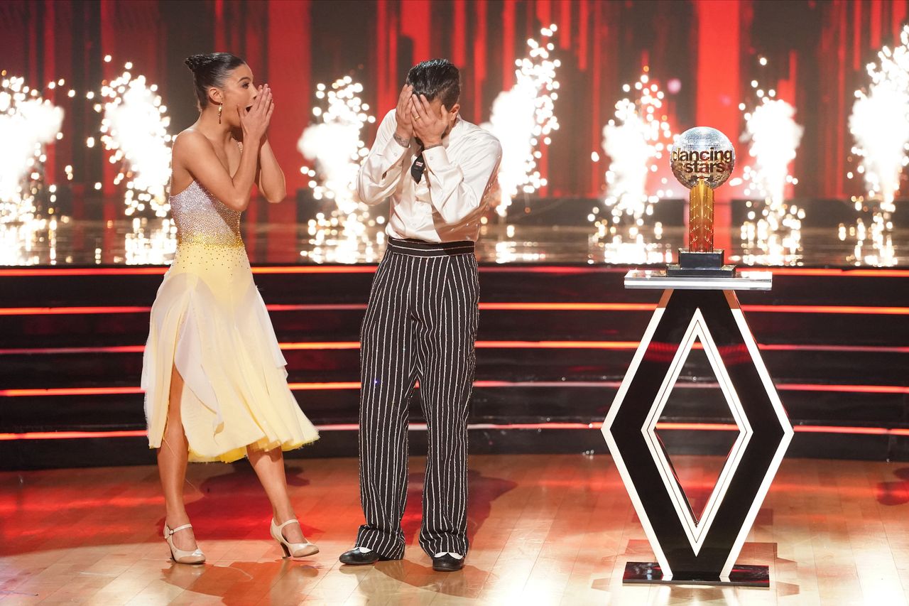 Winners Charli D'Amelio and Mark Ballas on Dancing with the Stars season 31