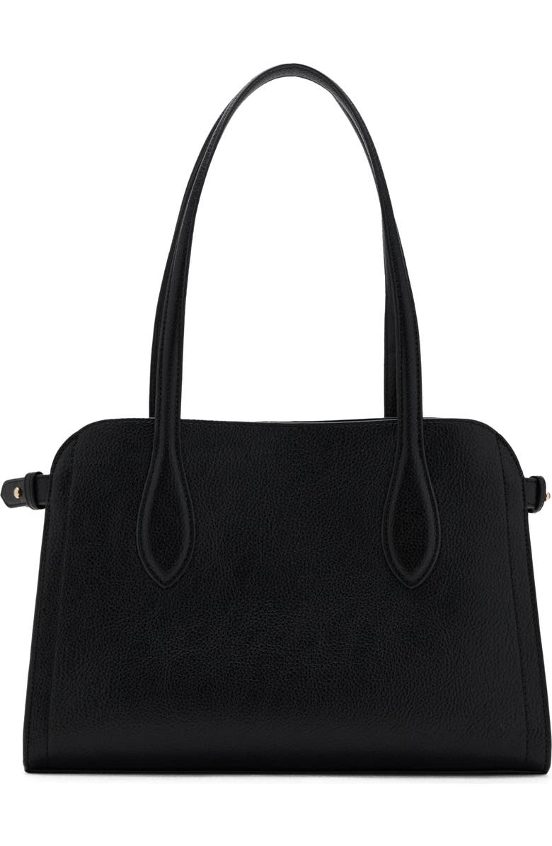 Pebbled Faux Leather Top Handle Bag &amp; Pouch