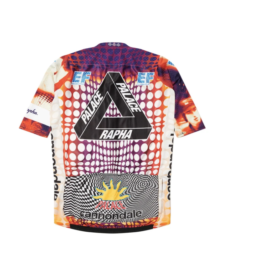 The back of the jersey features Palace&rsquo;s logo with the addition of the Rapha name...
