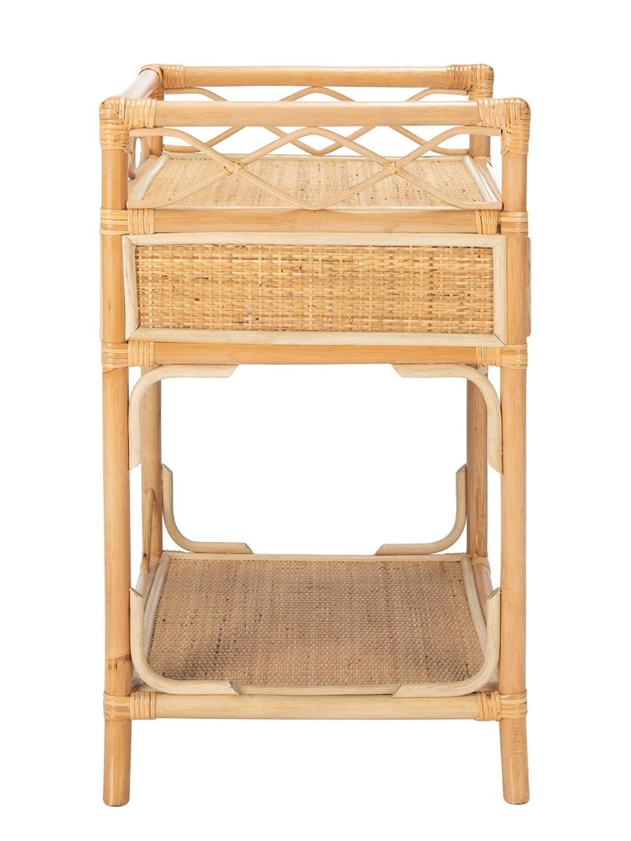 Safavieh Home Collection Rumi Natural Rattan 1-Drawer 1-Shelf Nightstand