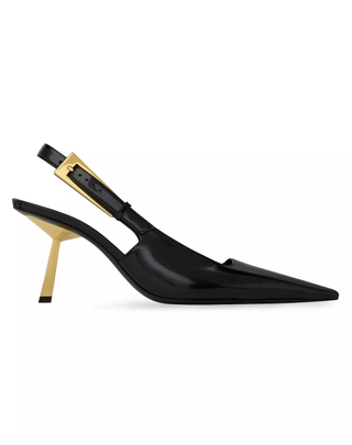 Saint Laurent, Lee Slingback Pumps in Glazed Leather