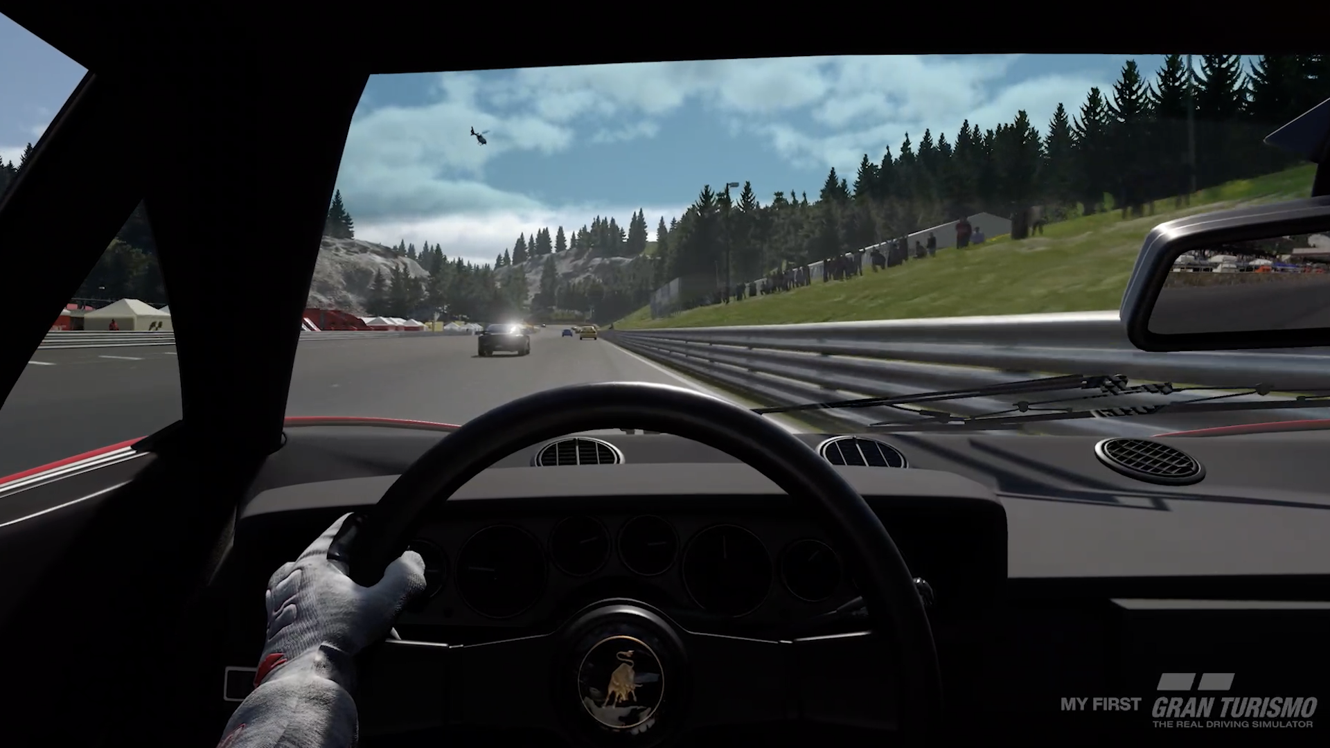 Driving a car in first person