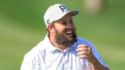 Andrew Johnston smiles at the 2023 Dubai Desert Classic