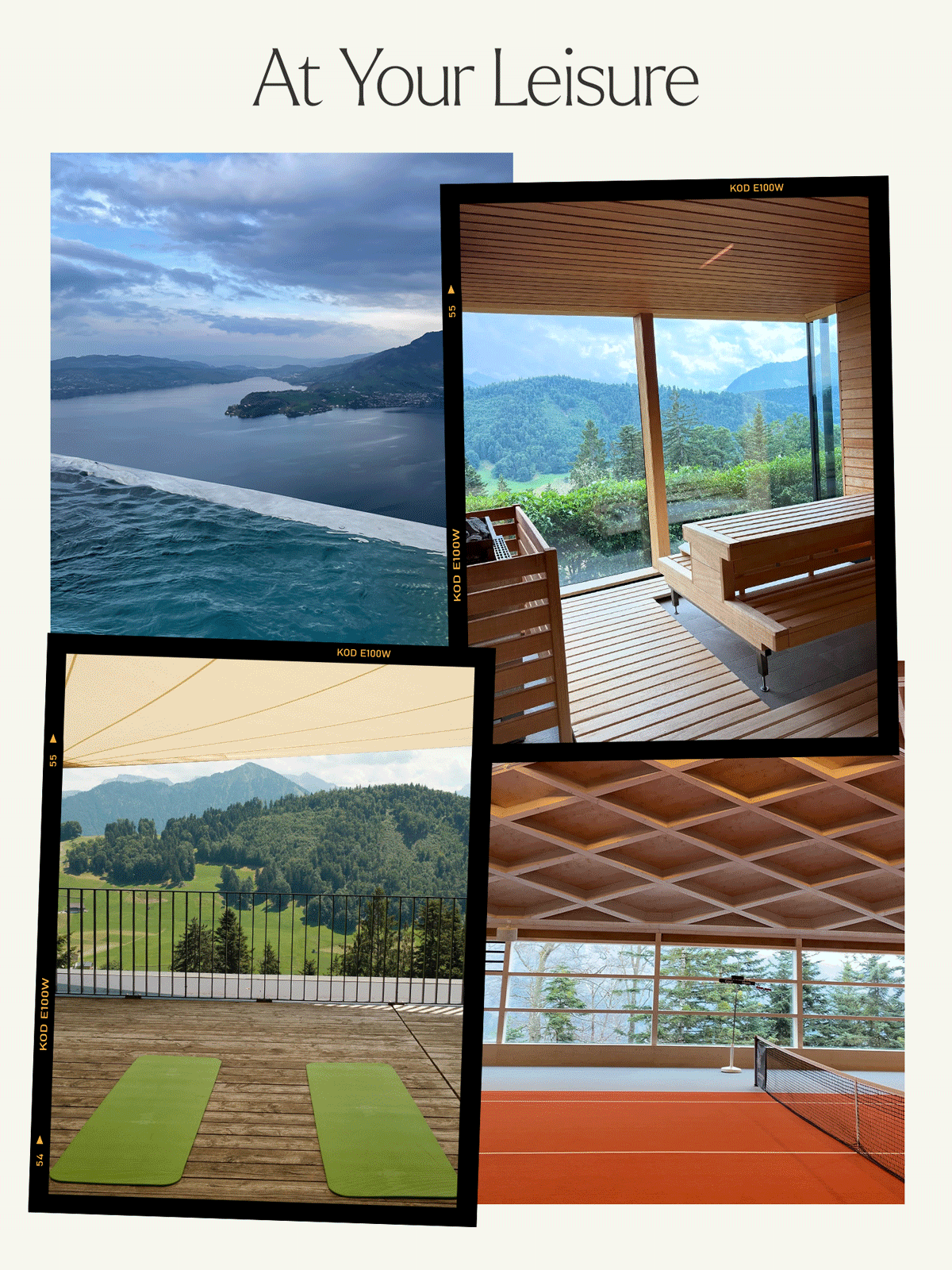 a collage of images at the Burgenstock Resort